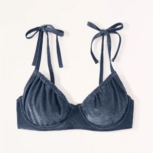 Abercrombie & Fitch Curve Love Shimmer Tie-Strap Underwire Bikini Top